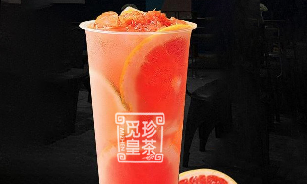 觅珍皇茶红柚饮品宣传图